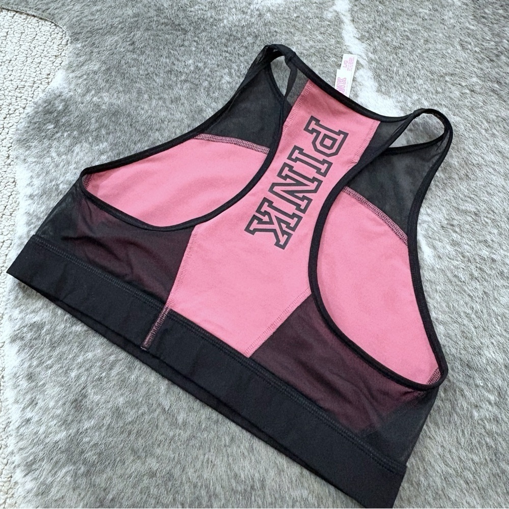 VS PINK High Neck Mesh Sports Bra - Picture 6 of 10
